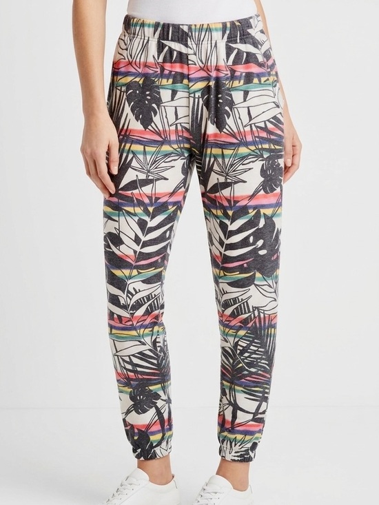 Wildfox Pants - WILDFOX Colorful Black & White Tropical Joggers Sweatpants